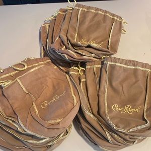 26 Vanilla draw string Crown Royal bags. Standard size. Unused. Nonsmoking home
